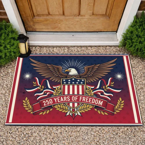 Bald Eagle American Flag 1776-2026 - USA 250th Anniversary Freedom Celebration Doormat