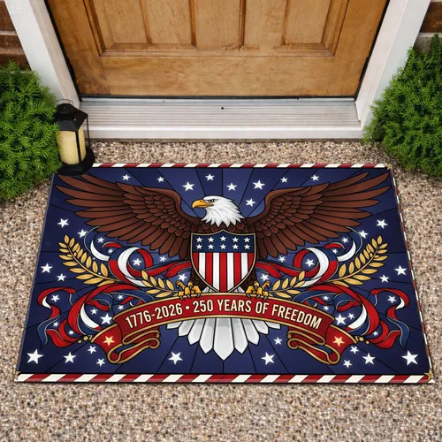 Bald Eagle American Flag 1776-2026 - USA 250th Anniversary Independence Day Gift for Dad Doormat