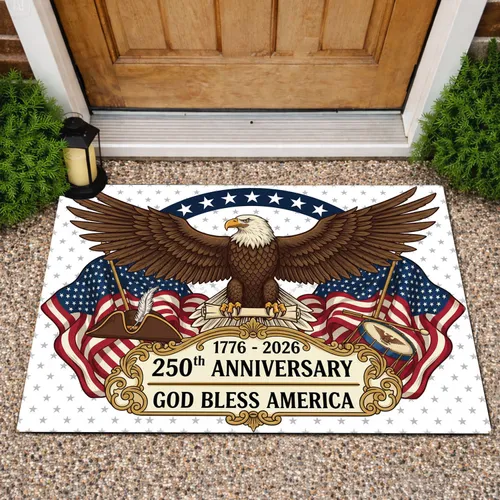 Bald Eagle American Flag 1776-2026 - USA 250th Anniversary Patriotic Gift for Veterans Doormat