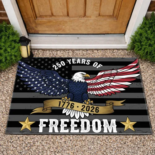 Bald Eagle American Flag 1776-2026 - USA 250th Anniversary Freedom Celebration Doormat