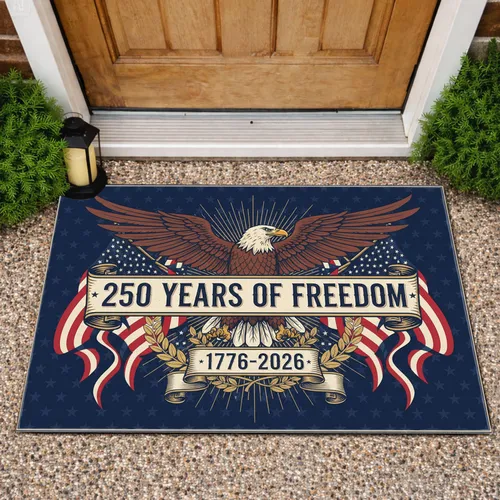 Bald Eagle American Flag 1776-2026 - USA 250th Anniversary Independence Day Gift for Dad Doormat