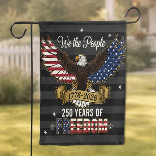 Bald Eagle American Flag 'We The People' 1776-2026 - USA 250th Anniversary Patriot Gift Garden Flag