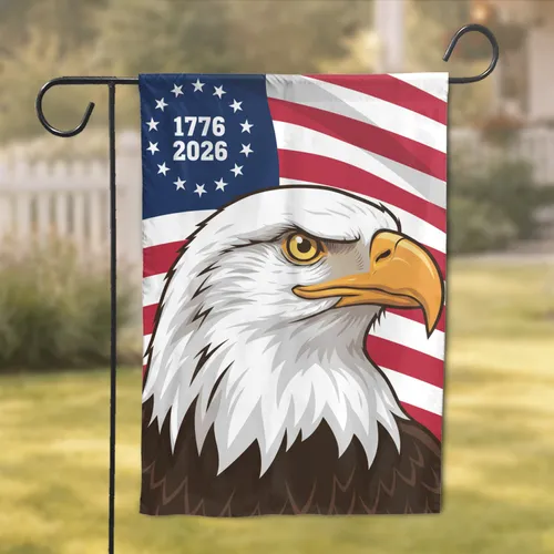 Bald Eagle American Flag 1776-2026 - USA 250th Anniversary Freedom Day Heritage Garden Flag