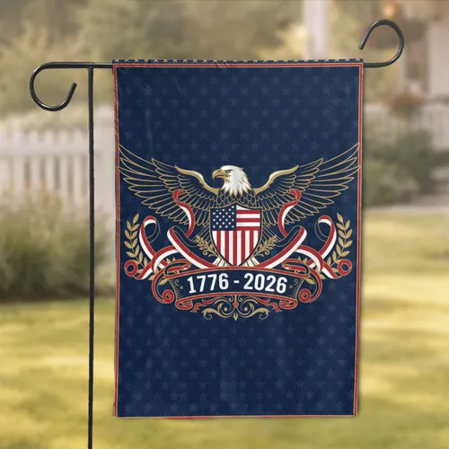 Bald Eagle American Flag 1776-2026 - USA 250th Anniversary Independence Day Gift Garden Flag