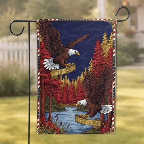 Bald Eagle American Flag 1776-2026 - USA 250th Anniversary Patriotic Independence Day Garden Flag