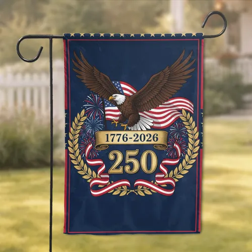 Bald Eagle American Flag 1776-2026 - USA 250th Anniversary Freedom Celebration Garden Flag