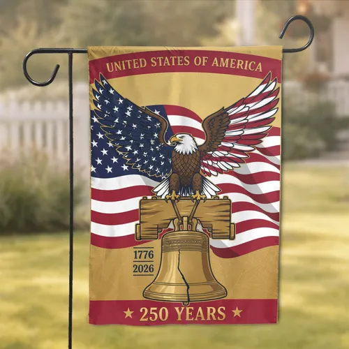 Patriotic Bald Eagle American Flag 1776-2026 - USA 250th Anniversary Celebration Garden Flag