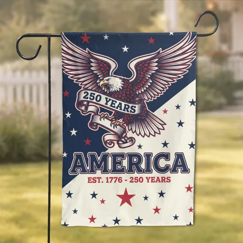 Bald Eagle America 250th Anniversary 1776-2026 - Independence Day Patriotic Gift Garden Flag
