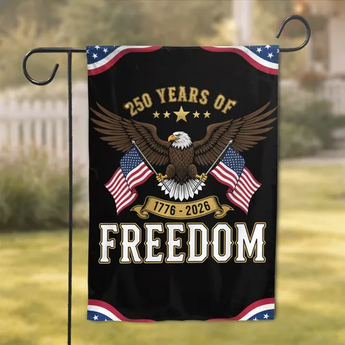 Bald Eagle American Flag 1776-2026 - USA 250 Years of Freedom Stars & Stripes Garden Flag