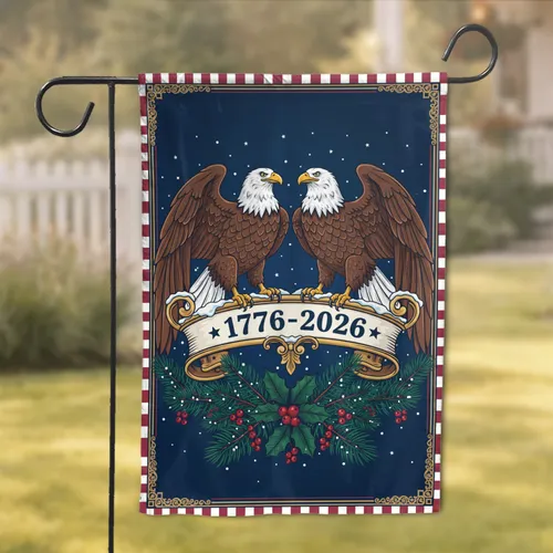 Bald Eagle American Flag 1776-2026 - USA 250th Anniversary Patriotic Gift for Veterans Garden Flag