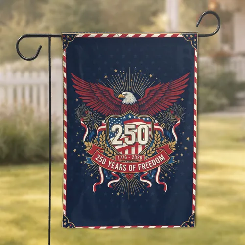 Bald Eagle American Flag 1776-2026 - USA 250th Anniversary Freedom Celebration Garden Flag