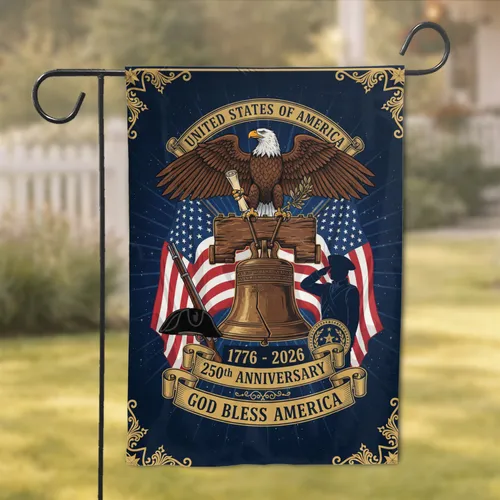 Bald Eagle American Flag 1776-2026 - USA 250th Anniversary Patriotic Gift for Veterans Garden Flag