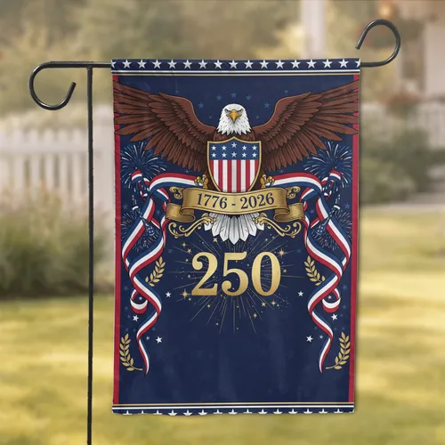Bald Eagle American Flag 1776-2026 - USA 250th Anniversary Patriotic Gift for Veterans Garden Flag