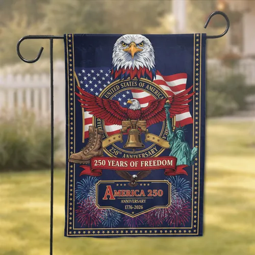 Bald Eagle American Flag 1776-2026 - USA 250th Anniversary Freedom Commemorative Garden Flag