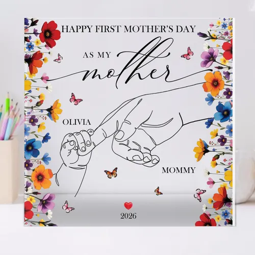 Personalized First Mother's Day Gift, 1st Mothers Day Gift, First Mothers Day Gift for Mommy, Mother's Day Acrylic Plaque, Gift for Grandma