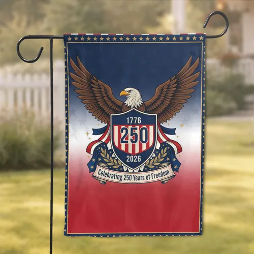 Bald Eagle American Flag 1776-2026 - USA 250th Anniversary Celebration for Veterans Garden Flag