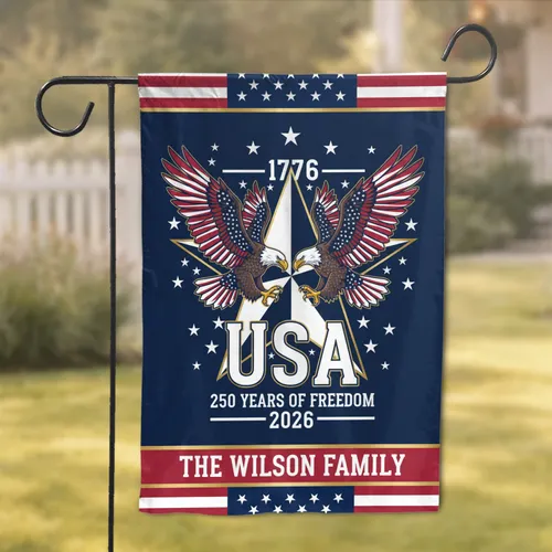 American Flag Eagle 1776-2026 USA - 250th Anniversary Independence Day Freedom Celebration Garden Flag