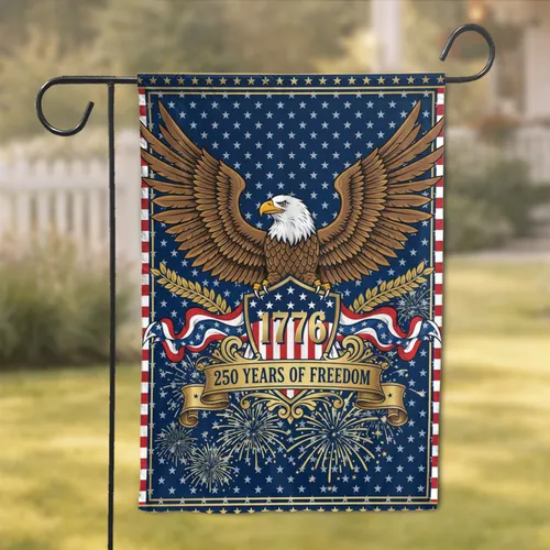 Bald Eagle American Flag 1776-2026 - USA 250th Anniversary Independence Day Gift Garden Flag