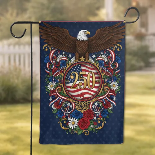 Bald Eagle American Flag 1776-2026 - USA 250th Anniversary Patriotic Gift for Veterans Garden Flag