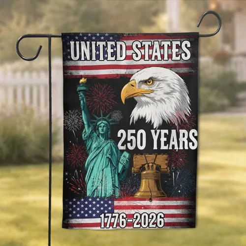 Bald Eagle Statue of Liberty Liberty Bell - USA 250th Anniversary 1776-2026 Gift for Dad Garden Flag