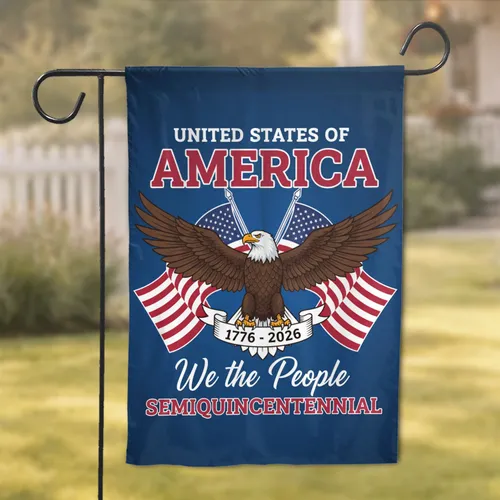 Bald Eagle American Flag We The People 1776-2026 - USA 250th Semiquincentennial Garden Flag