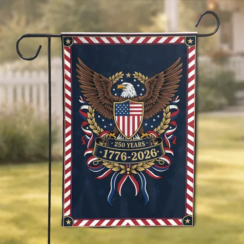 Bald Eagle American Flag 1776-2026 - USA 250th Anniversary Patriotic Heritage Garden Flag