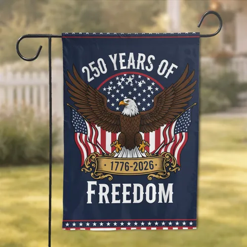 Bald Eagle American Flag 1776-2026 - USA 250th Anniversary Freedom Patriotic Garden Flag
