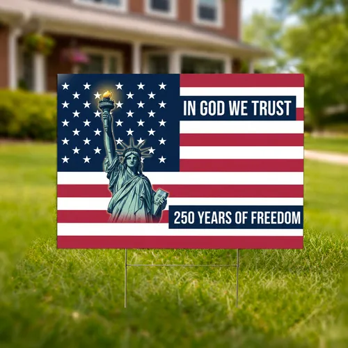 Statue of Liberty American Flag 1776-2026 - USA 250th Anniversary Patriotic Design Yard Sign