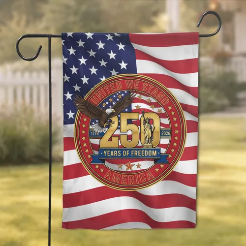Bald Eagle Statue of Liberty Flag 250th Anniversary 1776-2026 USA Freedom Celebration Garden Flag