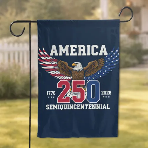 Bald Eagle American Flag AMERICA 250 1776-2026 - USA 250th Anniversary Freedom Garden Flag