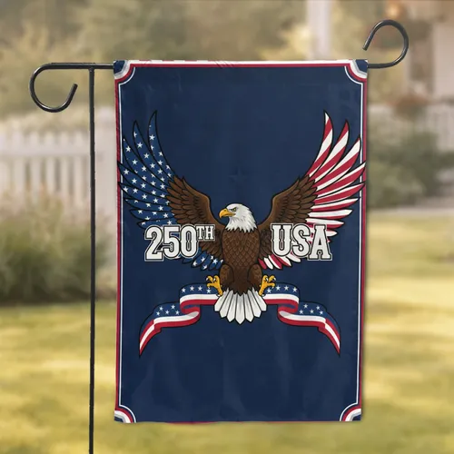 Bald Eagle American Flag 1776-2026 - USA 250th Anniversary Independence Day for Veterans Garden Flag