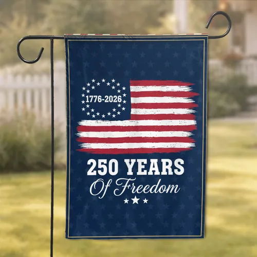 Distressed American Flag 1776-2026 - USA 250th Anniversary Freedom Gift for Veterans Garden Flag