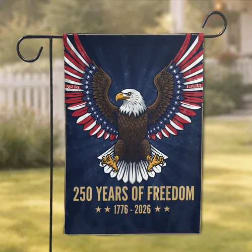 Bald Eagle American Flag 1776-2026 - USA 250th Anniversary Freedom Celebration Garden Flag