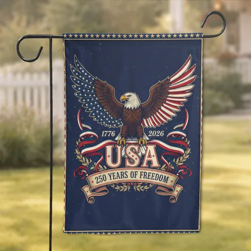Bald Eagle American Flag 1776-2026 - USA 250th Anniversary Freedom Heritage Gift Garden Flag