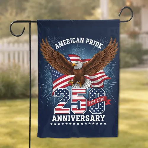 Bald Eagle American Flag 250th Anniversary 1776-2026 - USA Patriotism Celebration Garden Flag