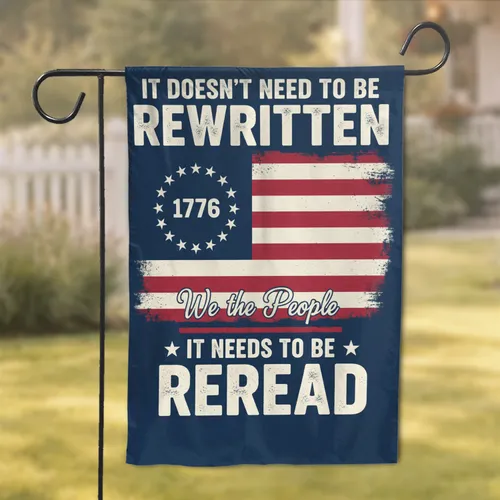 We The People Distressed Flag 1776 - USA 250th Anniversary Rewritten Reread Heritage Garden Flag