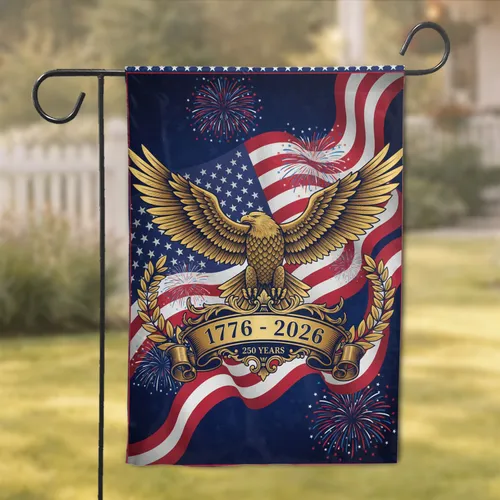 Bald Eagle American Flag 1776-2026 - USA 250th Anniversary Independence Day Garden Flag