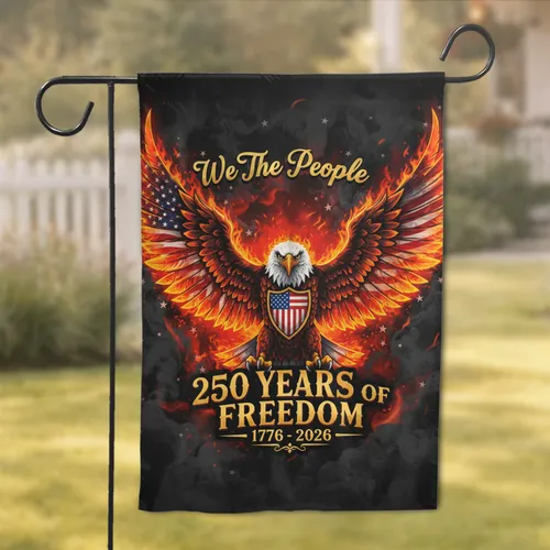 Bald Eagle American Flag 1776-2026 'We The People' - USA 250th Anniversary Patriotic Veterans Garden Flag