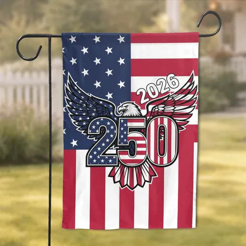 Bald Eagle American Flag 1776-2026 - USA 250th Anniversary Independence Day Garden Flag