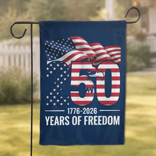 American Flag Bald Eagle 250th Anniversary 1776-2026 - USA Years of Freedom Garden Flag