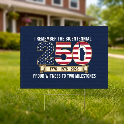 250 Emblem Bicentennial Statue of Liberty Stars Stripes - USA 250th Anniversary 1776-2026 Patriotic Yard Sign