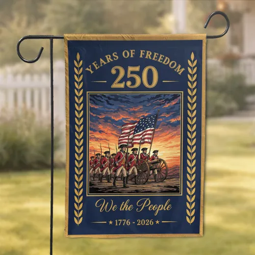 Minutemen Betsy Ross Flag 'We the People' 1776-2026 - USA 250th Anniversary Heritage Garden Flag