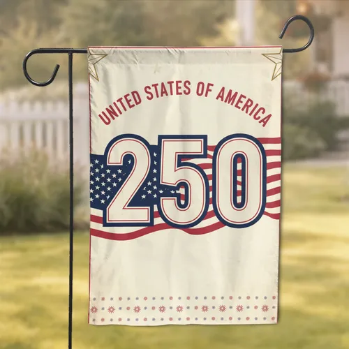 USA 250th Anniversary American Flag Emblem 1776-2026 Celebration United States of America Garden Flag