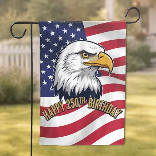 Bald Eagle American Flag 1776-2026 - USA 250th Anniversary Independence Day Gift for Dad Garden Flag
