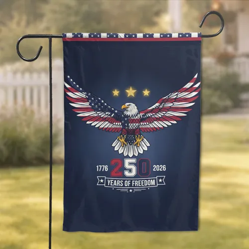 Bald Eagle American Flag 1776-2026 - USA 250th Anniversary Patriotic Independence Day Garden Flag
