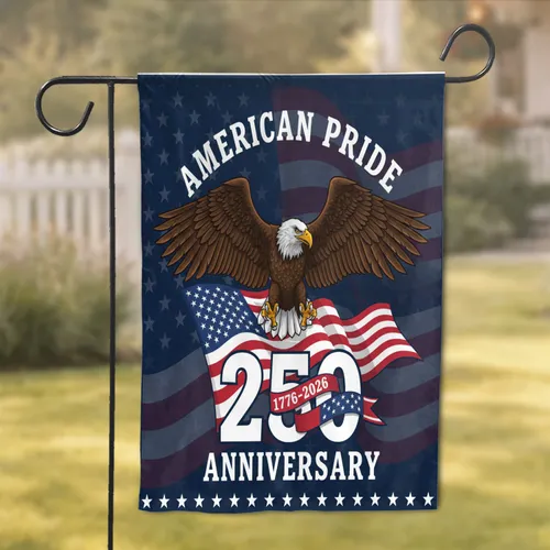 Bald Eagle American Flag 1776-2026 - USA 250th Anniversary Patriotic Commemoration Garden Flag