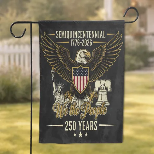 We The People Bald Eagle American Flag 1776-2026 - USA Semiquincentennial Gift for Veterans Garden Flag