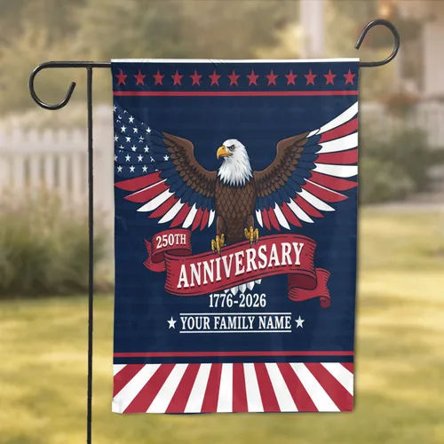 Bald Eagle American Flag 1776-2026 - USA 250th Anniversary Independence Day for Veterans Garden Flag