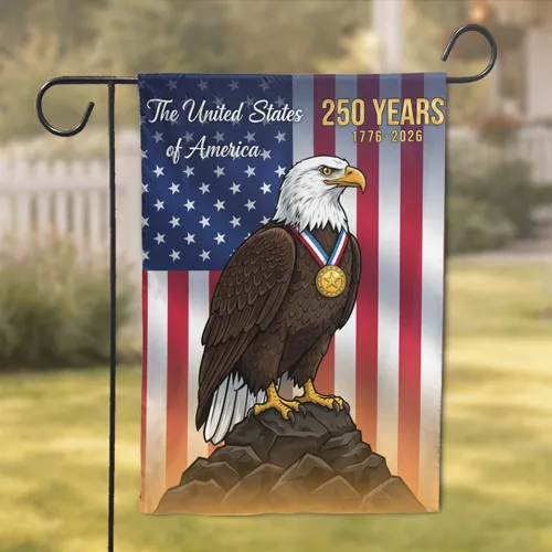 Bald Eagle American Flag 1776-2026 - USA 250th Anniversary Patriotic Freedom Garden Flag