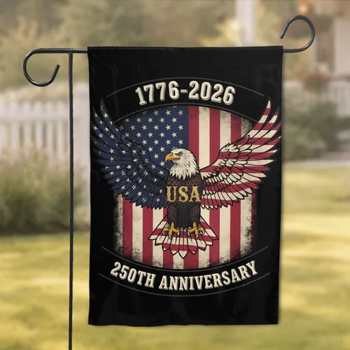 Bald Eagle 1776-2026 American Flag - USA 250th Anniversary Patriotic Celebration Garden Flag